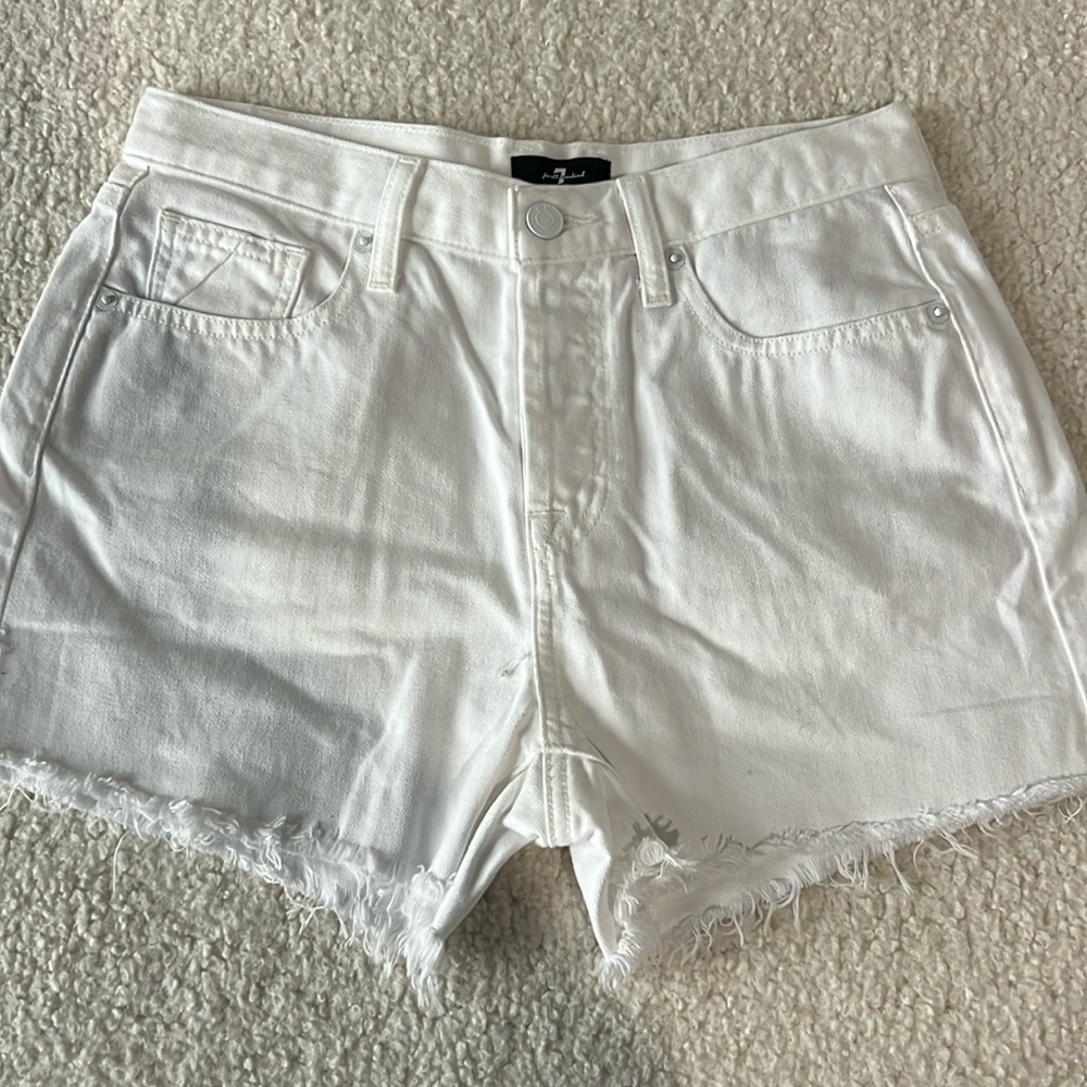 7 For All Mankind Monroe Cutoff Button Fly Denim Shorts Size 25 - Picture 3 of 11